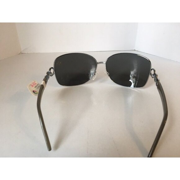 Steve Madden SUNGLASSES S4223P Metal/Plastic Arms Polarized Logo Gray/Silver NWT main image 4